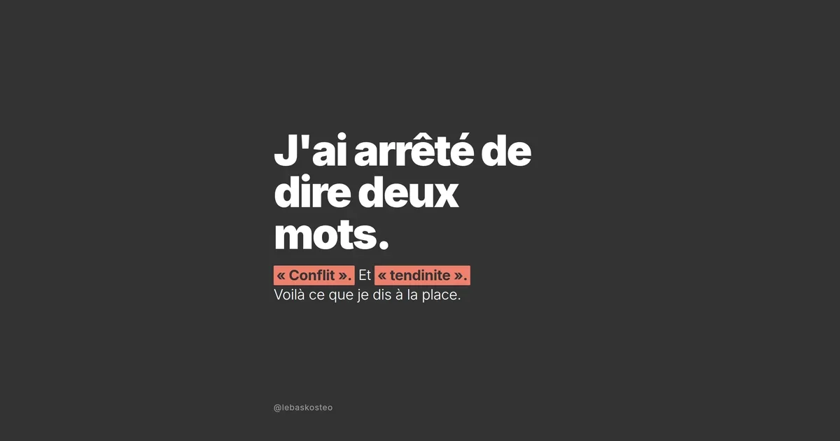 Pourquoi je ne dis plus « tendinite » ni « conflit » pour l'épaule